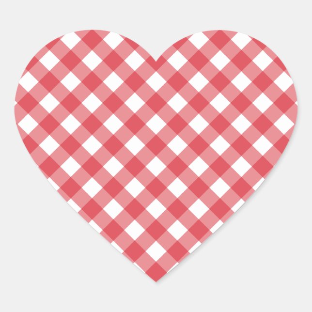 Gingham Heart Stickers (Vorderseite)