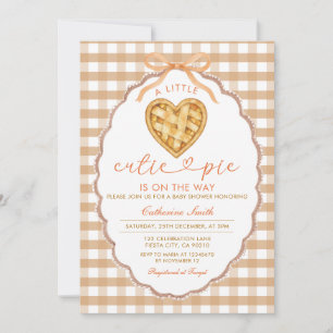 Gingham Heart Süsse Pie ist auf dem Weg Baby Showe Einladung