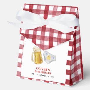 Gingham Huggies Chuggies Bier Windel Baby Shower Geschenkschachtel