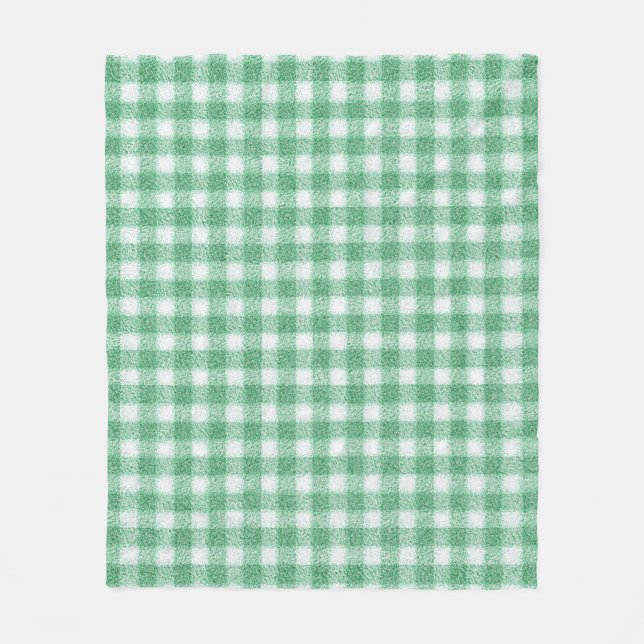 Gingham in Nappalindgrün  Fleecedecke (Vorderseite)