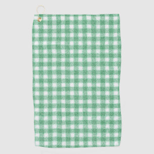 Gingham in Nappalindgrün Golfhandtuch