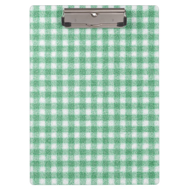 Gingham in Nappalindgrün  Klemmbrett (Vorderseite)