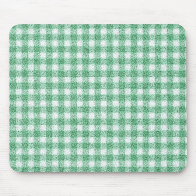 Gingham in Nappalindgrün  Mousepad (Vorne)
