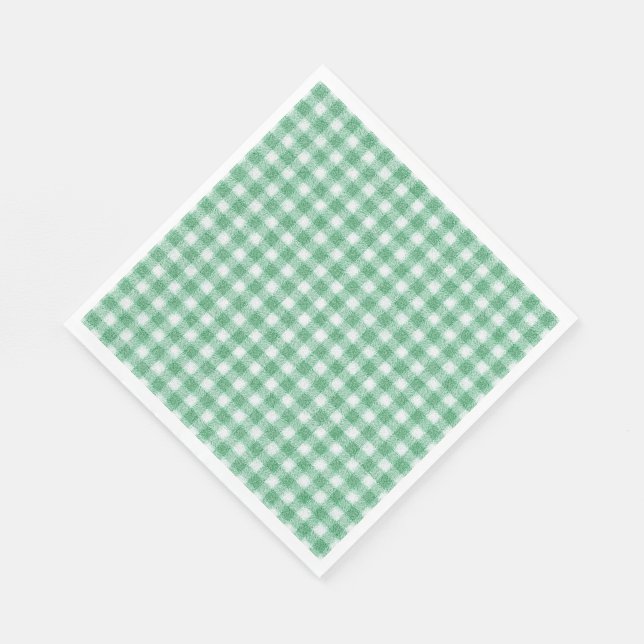 Gingham in Nappalindgrün  Serviette (Ecke)