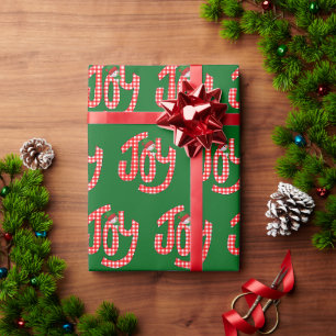 Gingham Joy On Green Geschenkpapier