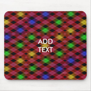 Gingham-Kariert Mehrfarbiges Muster Mousepad