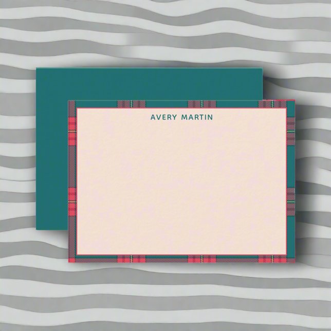 Gingham Kariert Personalisiert Danke Mitteilungskarte (Von Creator hochgeladen)