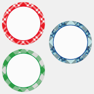 Gingham/Kariertes Muster Wasserdichte Länderkennze Etiketten