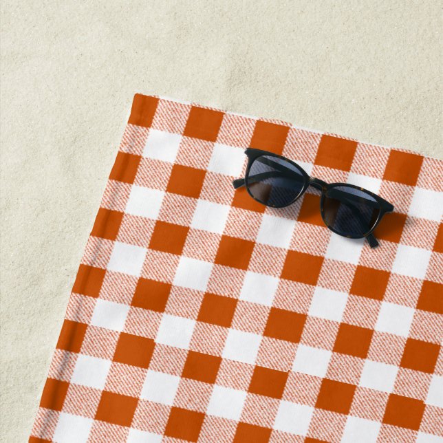Gingham Karo Brown Strandtuch (Beispiel)