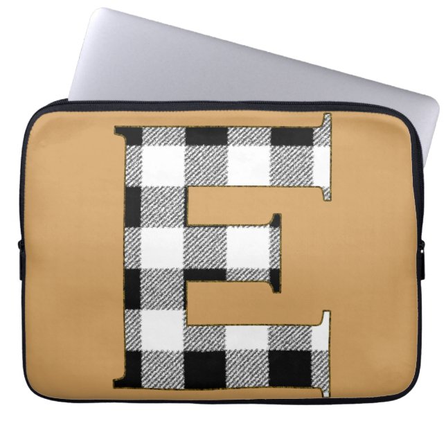 Gingham Karo E Laptopschutzhülle (Vorderseite)
