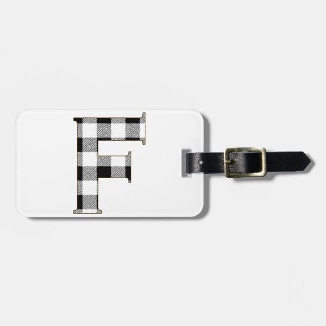 Gingham Karo F Gepäckanhänger (Vorderseite horizontal)