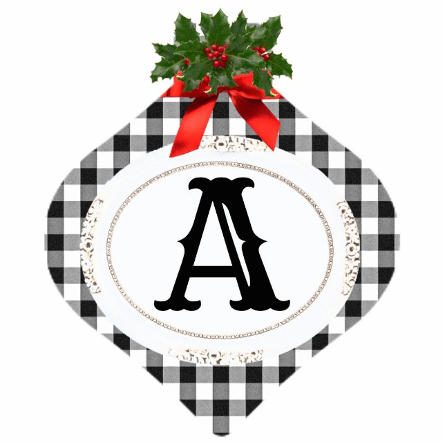 Gingham Karo Foto-Skulptur Fotoskulptur Ornament (Vorne)