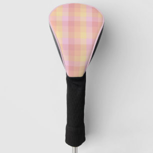 Gingham-Karo in Rosa, Gelb und Rot Cas Golf Headcover