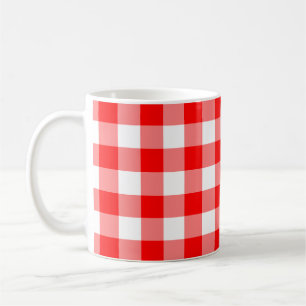 Gingham-Karo in Rot und Weiß Kaffeetasse
