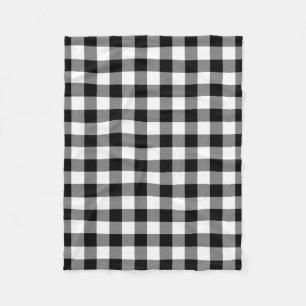 Gingham-Karo in Schwarz und Weiß Fleecedecke