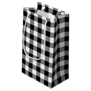 Gingham-Karo in Schwarz und Weiß Kleine Geschenktüte