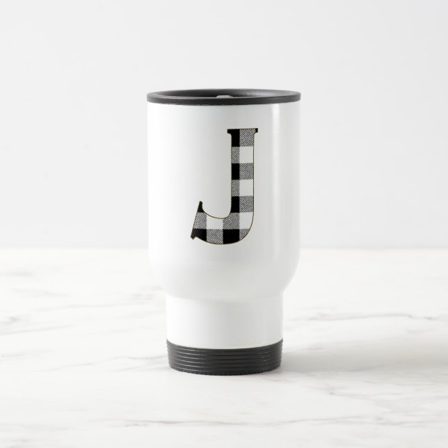 Gingham Karo J Reisebecher (Mittel)
