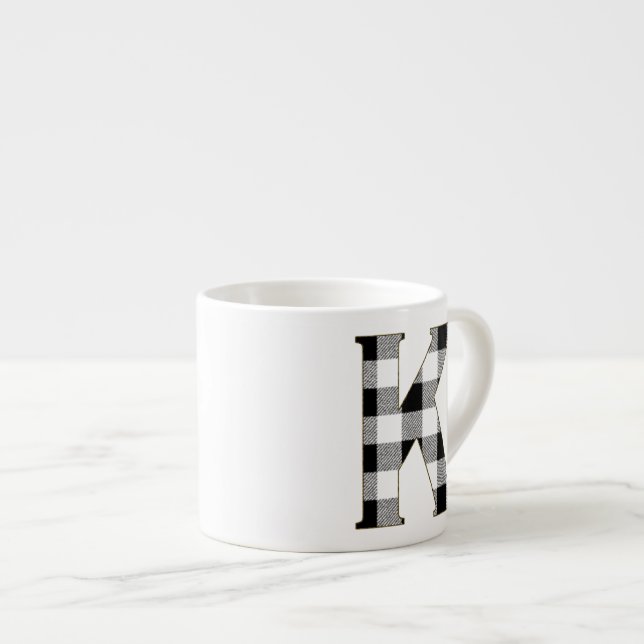 Gingham Karo K Espressotasse (Vorderseite Rechts)