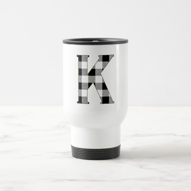 Gingham Karo K Reisebecher (Mittel)