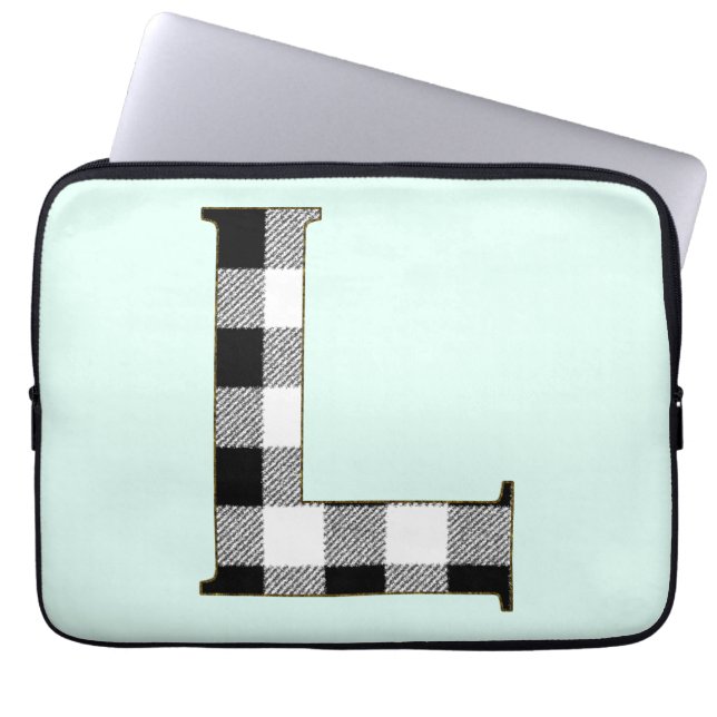 Gingham Karo L Laptopschutzhülle (Vorderseite)