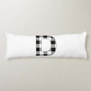 Gingham Karo Letter D Seitenschläferkissen