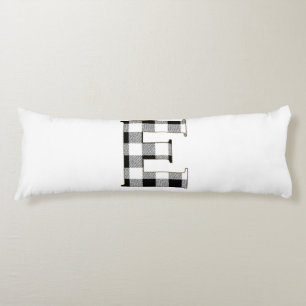 Gingham Karo Letter E Seitenschläferkissen