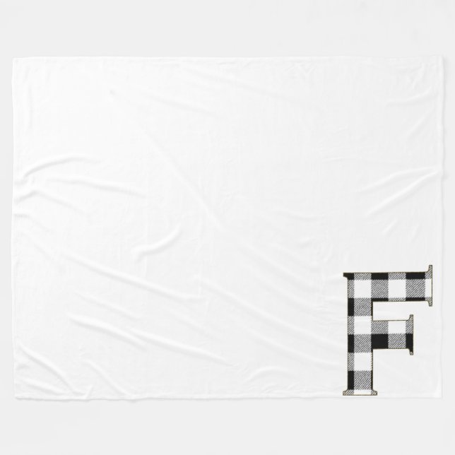 Gingham Karo Letter F Fleecedecke (Vorderseite (Horizontal))