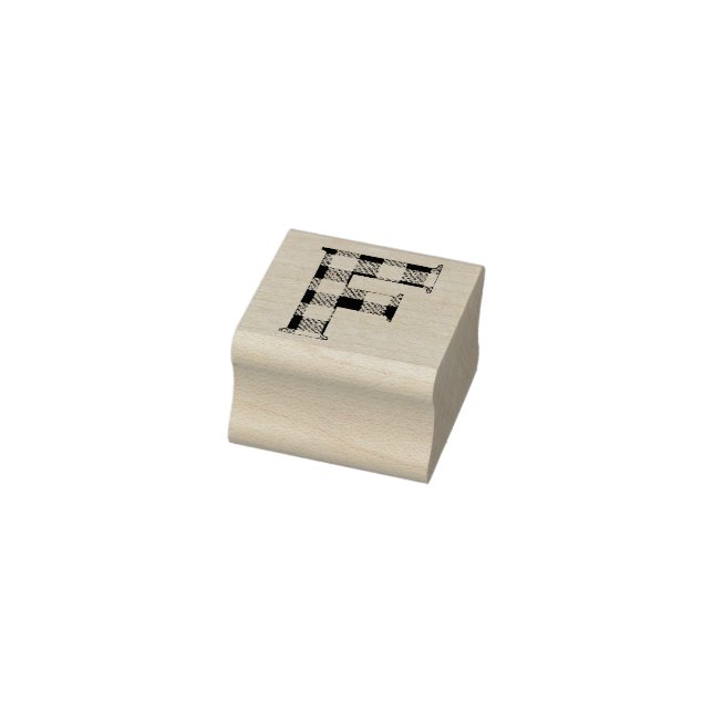 Gingham Karo Letter F Gummistempel (Stempel)