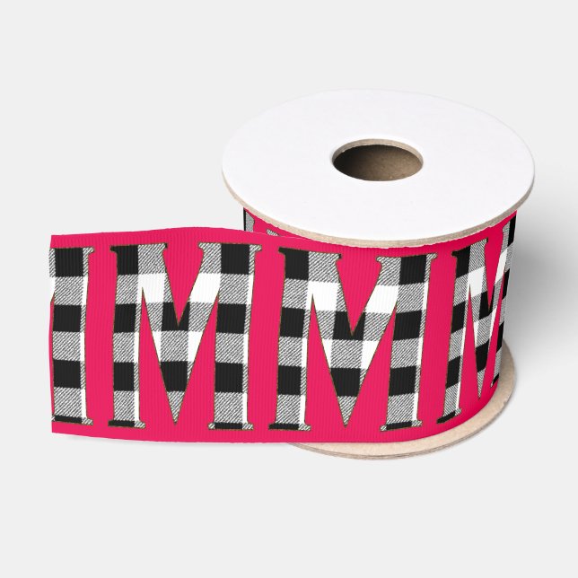 Gingham Karo M Ripsband (Spule)