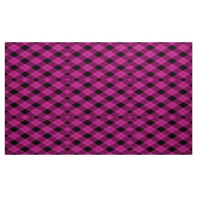 Gingham Karo Magenta und Black Pattern Fabric Stoff (Yard (91,4 cm))