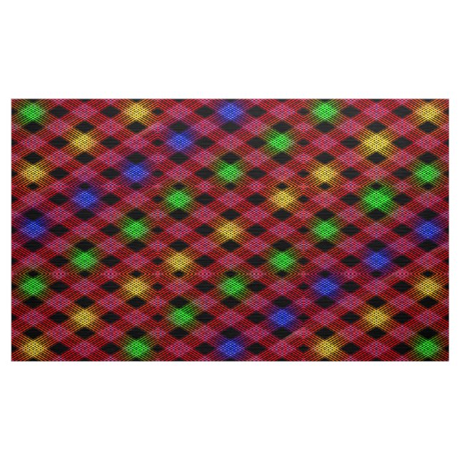 Gingham Karo Multicolored Pattern Fabric Stoff (Yard (91,4 cm))