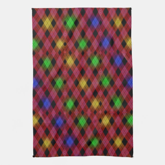 Gingham Karo Multicolored Pattern Geschirrtuch (Vertikal)
