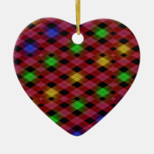 Gingham-Karo-Muster Keramik Ornament