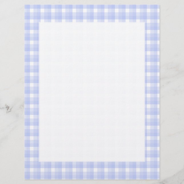 Gingham Karo Muster. Light Blue & White. (Vorderseite)