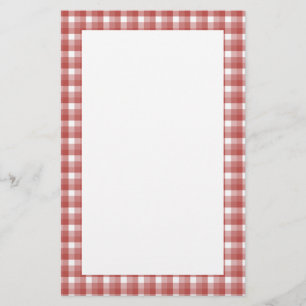 Gingham Karo Muster. Rot und Weiß. Briefpapier