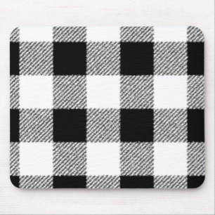 Gingham Karo Muster schwarz-weiß Mousepad