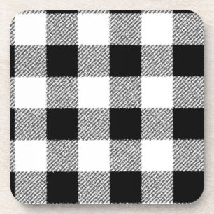 Gingham Karo Muster schwarz-weiß Untersetzer