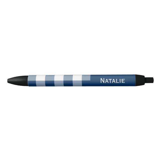 Gingham Karo Navy Blau Benutzername  Kugelschreiber (Vorderseite)