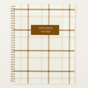 Gingham-Karo neutral braun elfenbein pastellfarben Planer