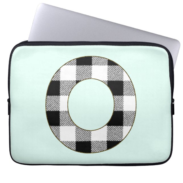 Gingham Karo O Laptopschutzhülle (Vorderseite)