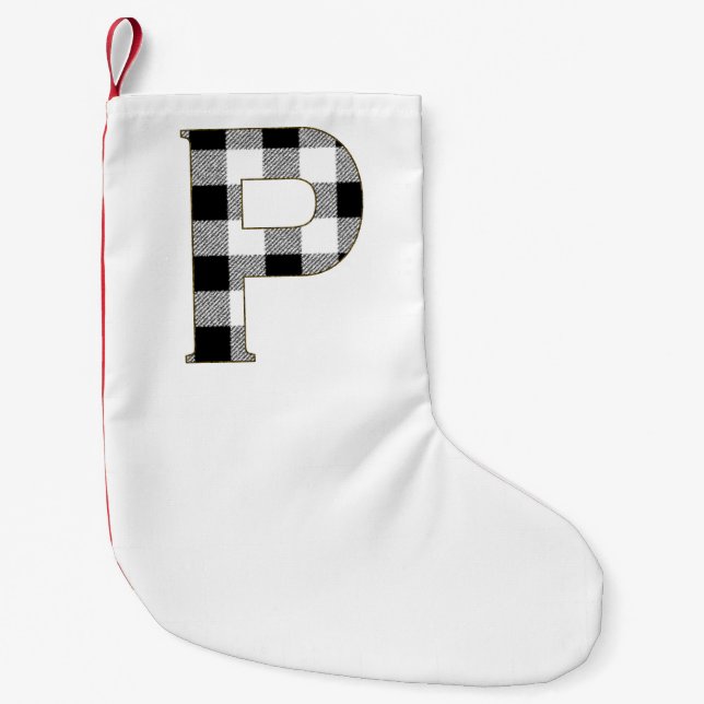 Gingham Karo P Kleiner Weihnachtsstrumpf (Vorderseite)