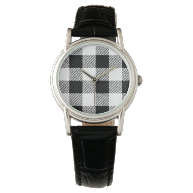 Gingham Karo Pattern Armbanduhr (Vorderseite)