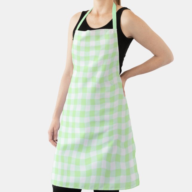 Gingham Karo Pattern Light Green Schürze (InSitu)