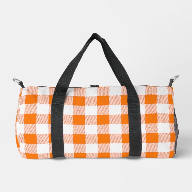 Gingham Karo Pattern (Orange) Duffle Bag (Vorderseite)