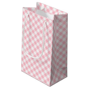 Gingham-Karo, rosa und weiße mittlere Größe Kleine Geschenktüte