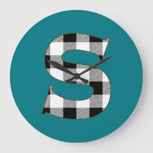 Gingham Karo S Große Wanduhr
