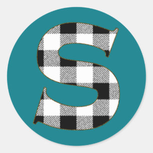 Gingham Karo S Runder Aufkleber
