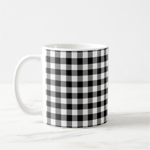 Gingham-Karo, Schwarz und Weiß Kaffeetasse