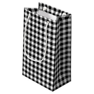 Gingham-Karo, Schwarz und Weiß Kleine Geschenktüte
