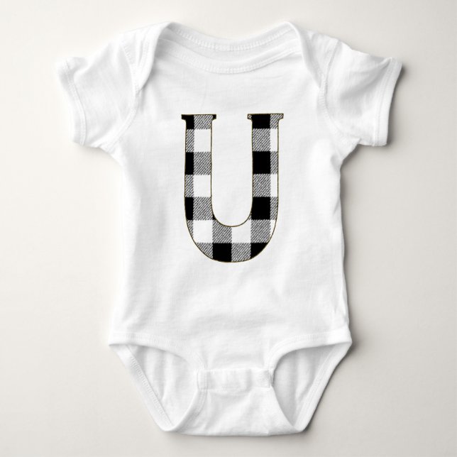 Gingham-Karo-U Baby Strampler (Vorderseite)
